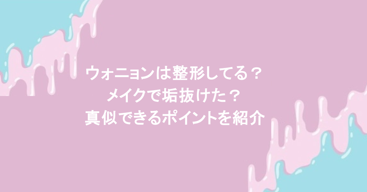 ウォニョンは整形してる?メイクで垢抜けた?真似できるポイントを紹介
